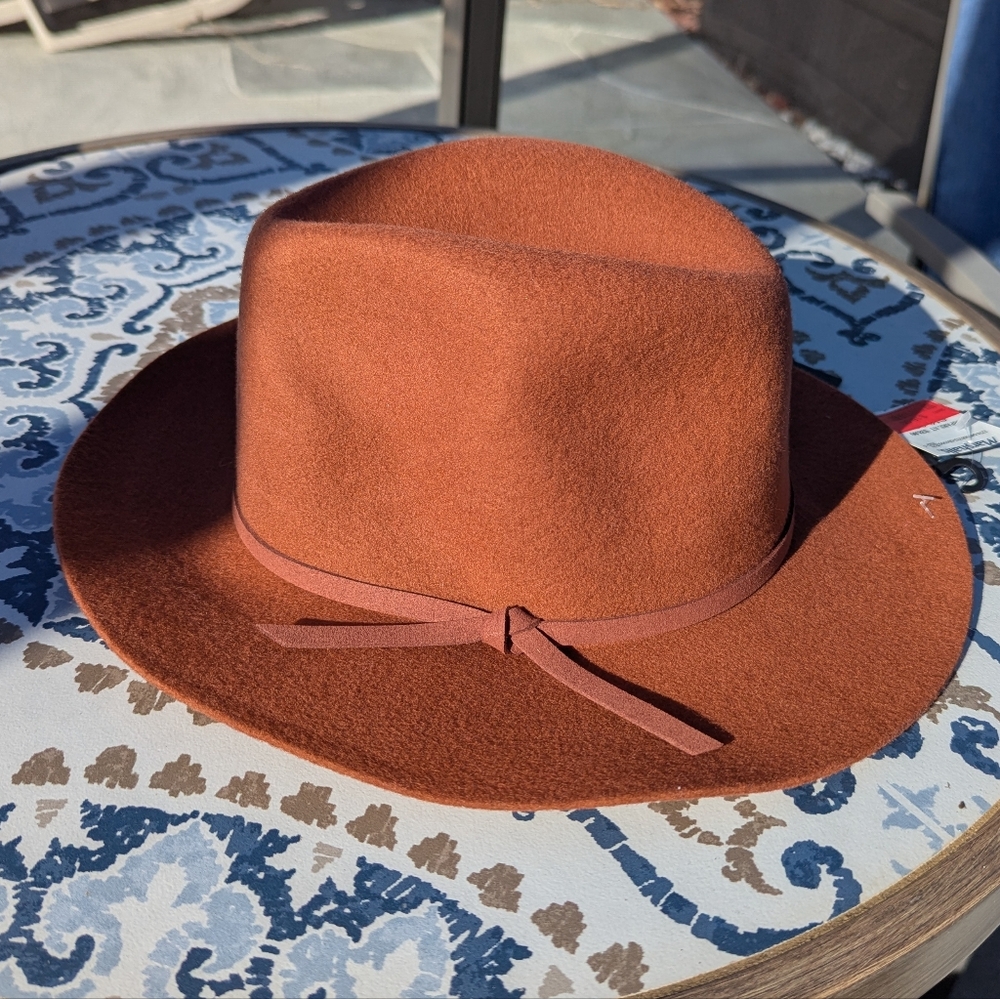 House of Harlow 1960 Rust Wool Fedora